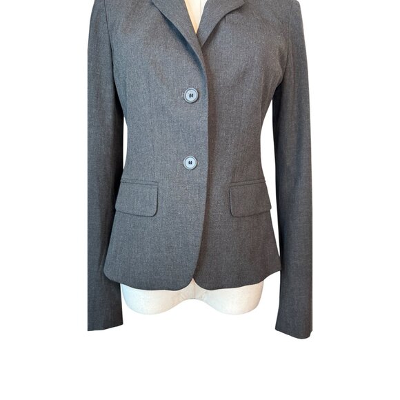 Ann Taylor Size 0 Gray Blazer Fitted 2-Button Front Polyester/Rayon/Spandex - Picture 5 of 15